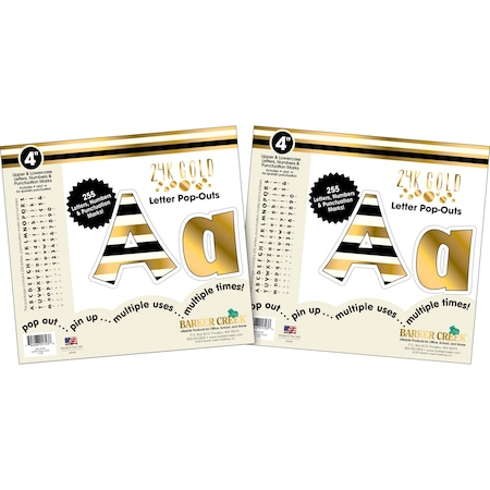 Barker Creek Gold 4" Letter Pop-Outs, 510 Characters/Set 4058